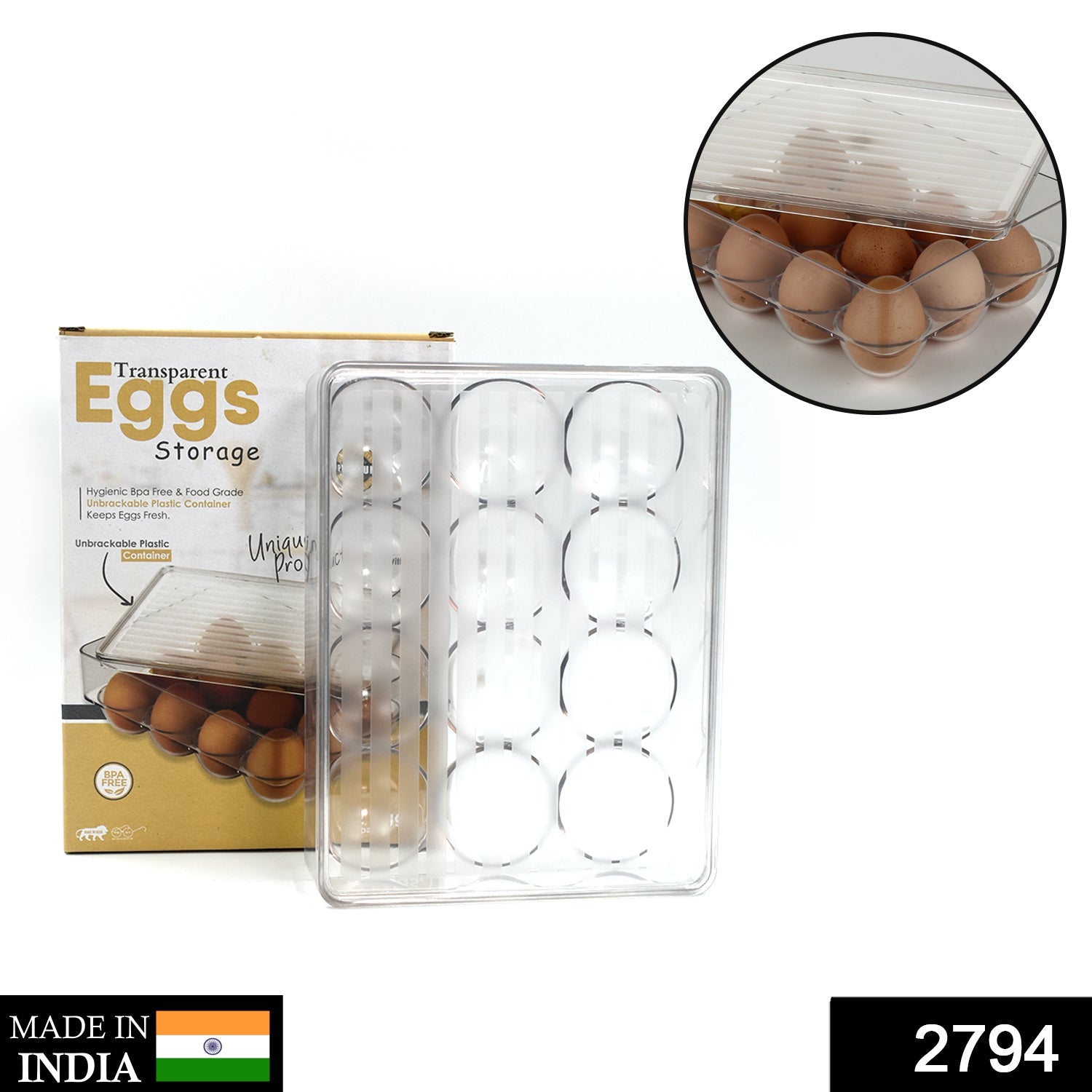 2794 12 Cavity Egg Storage Box For Holding And Placing Eggs Easily And Firmly. DeoDap 2794 12 Cavity Egg Storage Box For Holding And Placing Eggs Easily And Firmly. DeoDap